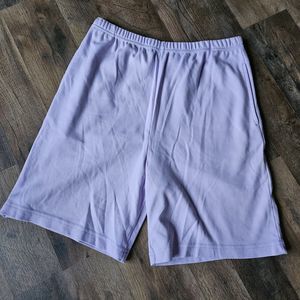 Vintage 90’s Ultra Soft Women’s Size M Lilac Elastic High Waist Mom Shorts.